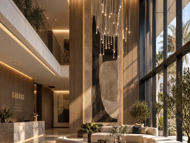 The arrival lobby at SIBRIS Residence